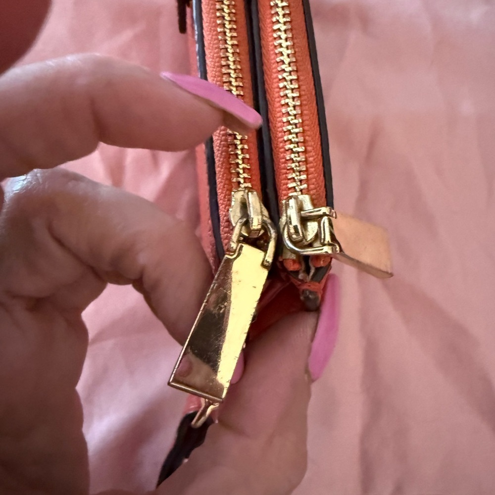 Michael Kors Vibrant Red Leather Clutch - Picture 4 of 10